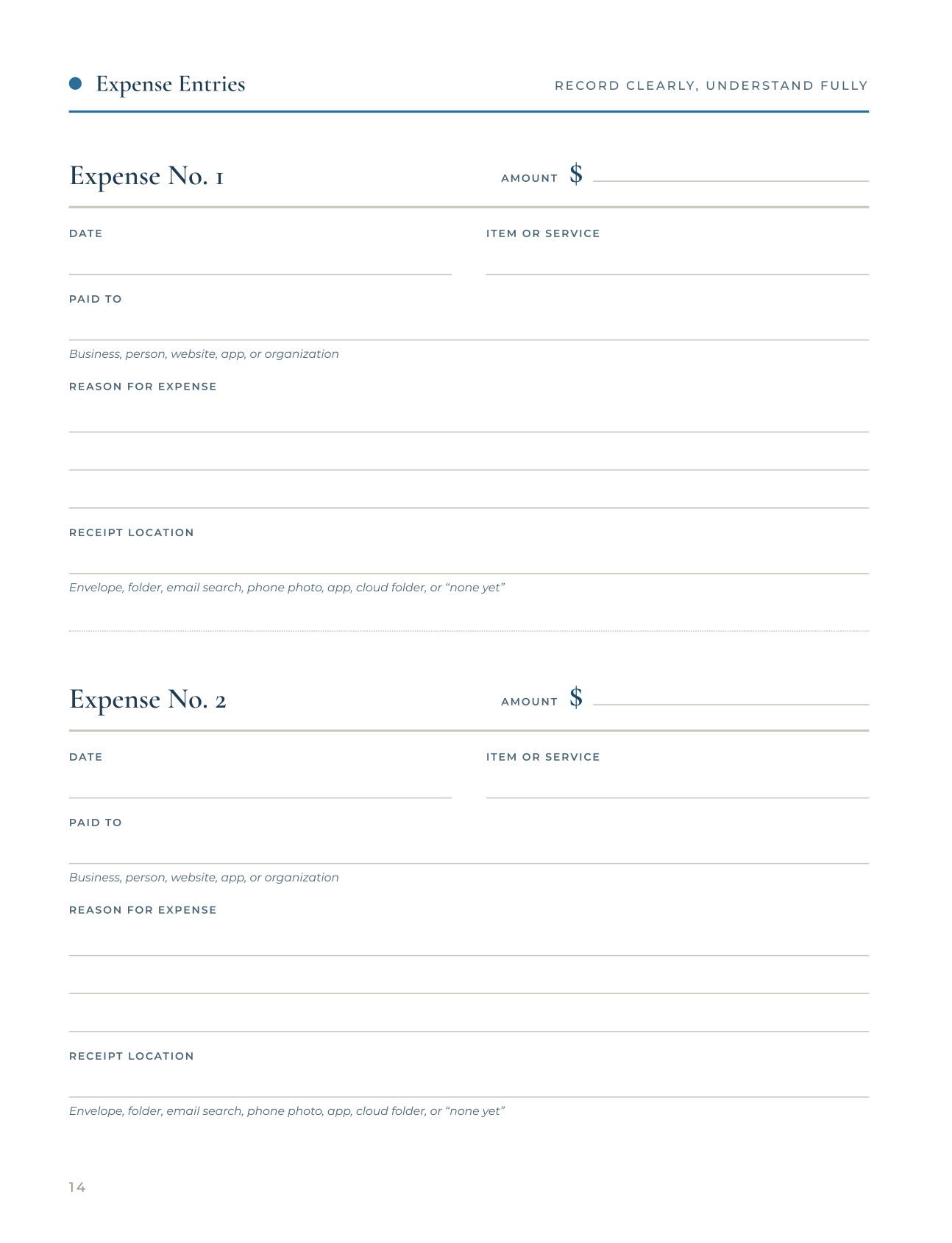 Money Tracker — page 14